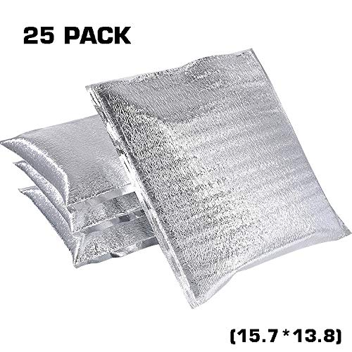Bevisun Reusable Insulation Thermal Bags 25 Pack 15 inch x 13 inch Large Insulated Bubble Bags Thermal Box Liners Metalized Box Liners for Cold and Hot Food - Image 2