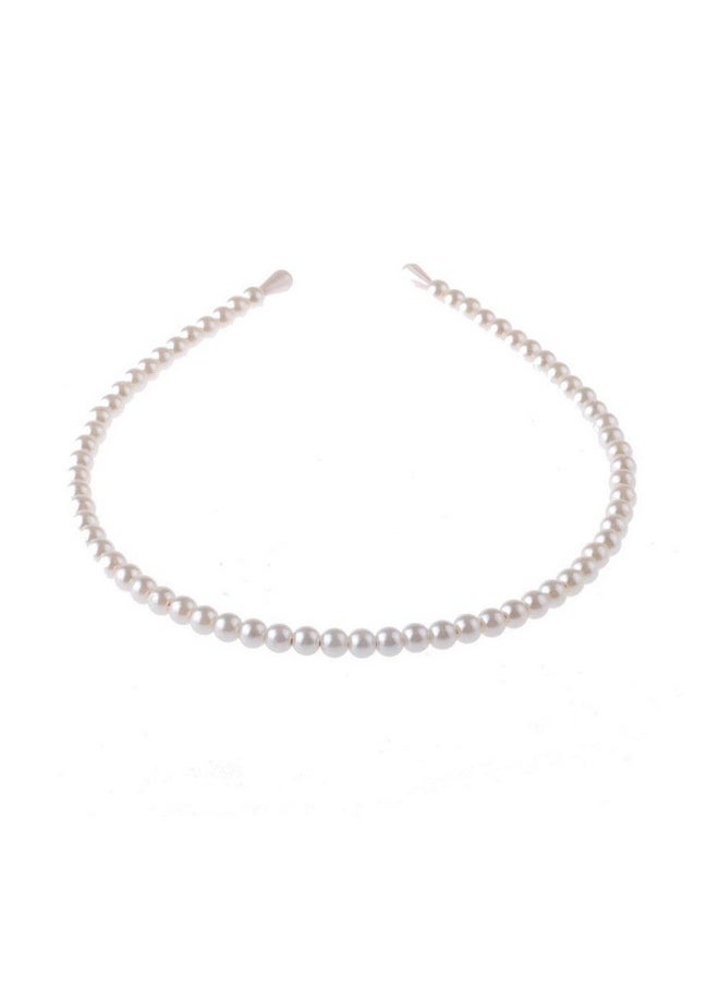 Aysekone - 2 Pack Simple Design Imitation Pearl Headband Lady Full Pearl Bead Fashion Stylish Headband Wedding Party Bridal Hair Hoop - Image 1