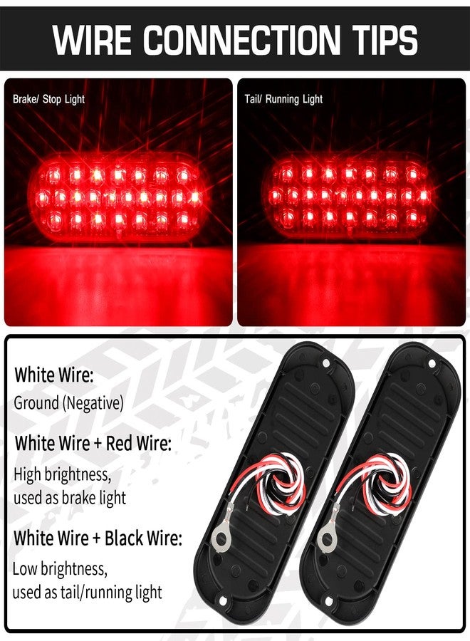 LINKITOM Oval Aluminum Housing Ultra Slim Trailer Lights, 24-LED Brake Turn Signal Side Marker Tail Lights for Boat Trailer Truck RV[Surface Mount] [DOT Certified] [IP67] - Image 5