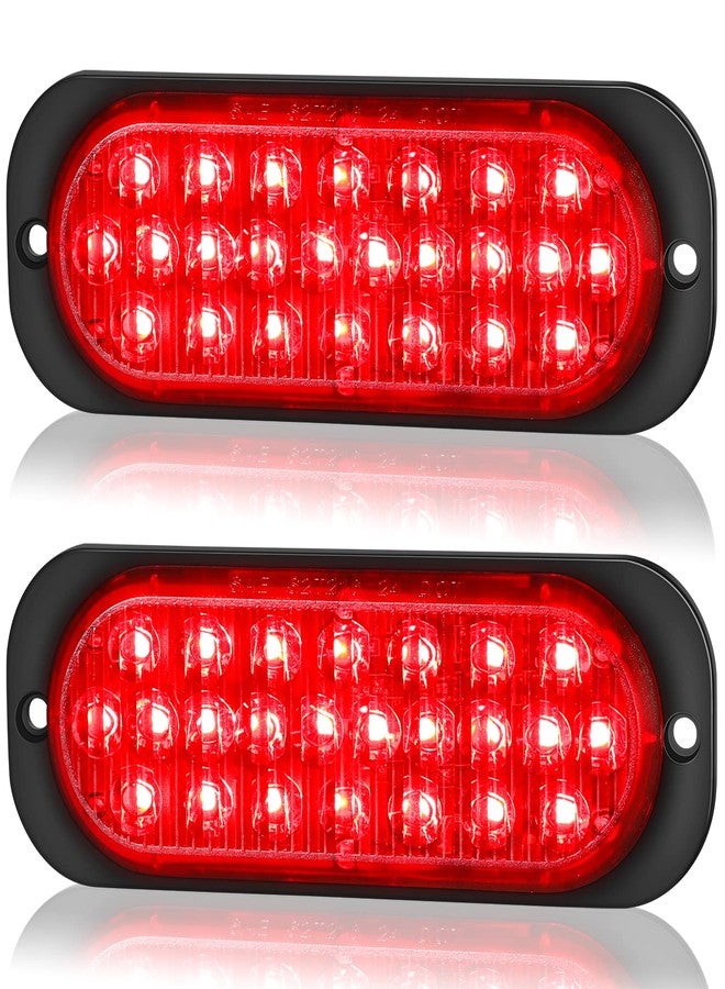 LINKITOM Oval Aluminum Housing Ultra Slim Trailer Lights, 24-LED Brake Turn Signal Side Marker Tail Lights for Boat Trailer Truck RV[Surface Mount] [DOT Certified] [IP67] - Image 1