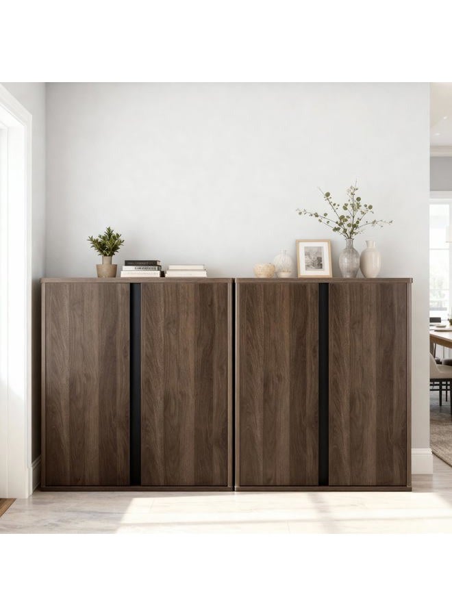 KISLOT 31.5" Sideboard Buffet Cabinet with Storage Modular Accent Display Kitchen Storage Cabinet Wood Coffee Bar Console for Living Room, Hallway, Kitchen, Dining Room,Walnut - Image 2