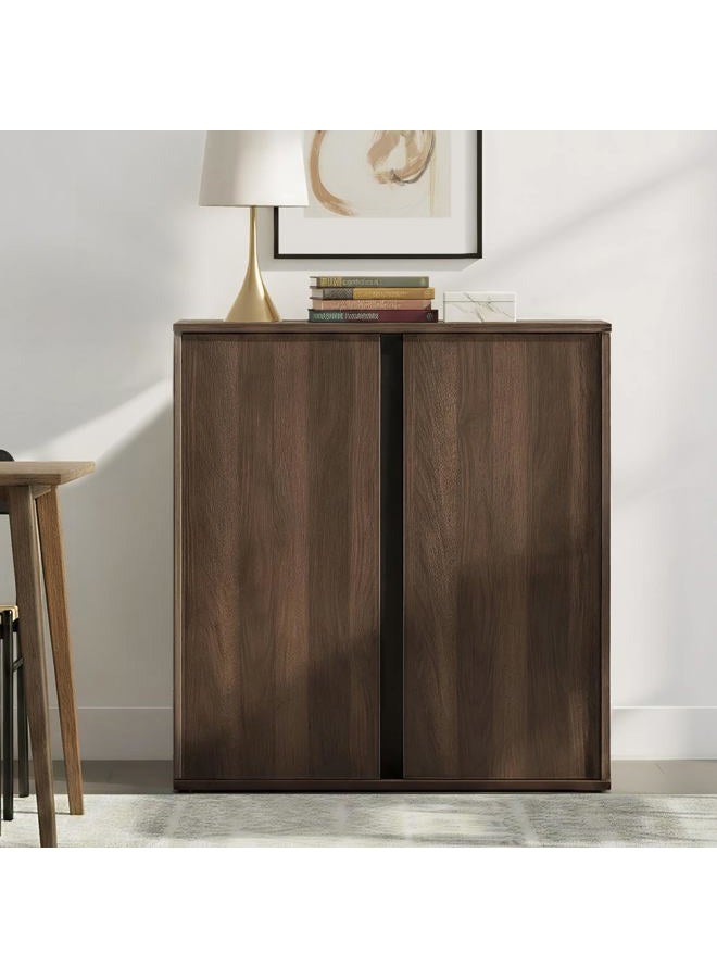 KISLOT 31.5" Sideboard Buffet Cabinet with Storage Modular Accent Display Kitchen Storage Cabinet Wood Coffee Bar Console for Living Room, Hallway, Kitchen, Dining Room,Walnut - Image 1