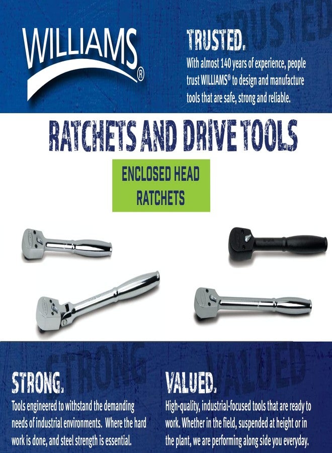 Williams JHWSB-52EHA 1/2-Inch Drive Enclosed Head Ratchet with Black Industrial Finish, Single Pawl Ratchet Design, 36 Tooth Gear Engagement - 10-1/4 Inches - Image 5