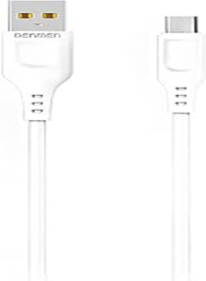 DENMEN D01V Cable USB Data and Fast Charger Micro 1m For Android - White