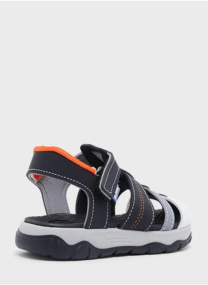 MOLEKINHO Infant Brown Velcro Sandals