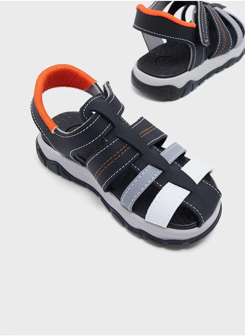 MOLEKINHO Infant Brown Velcro Sandals