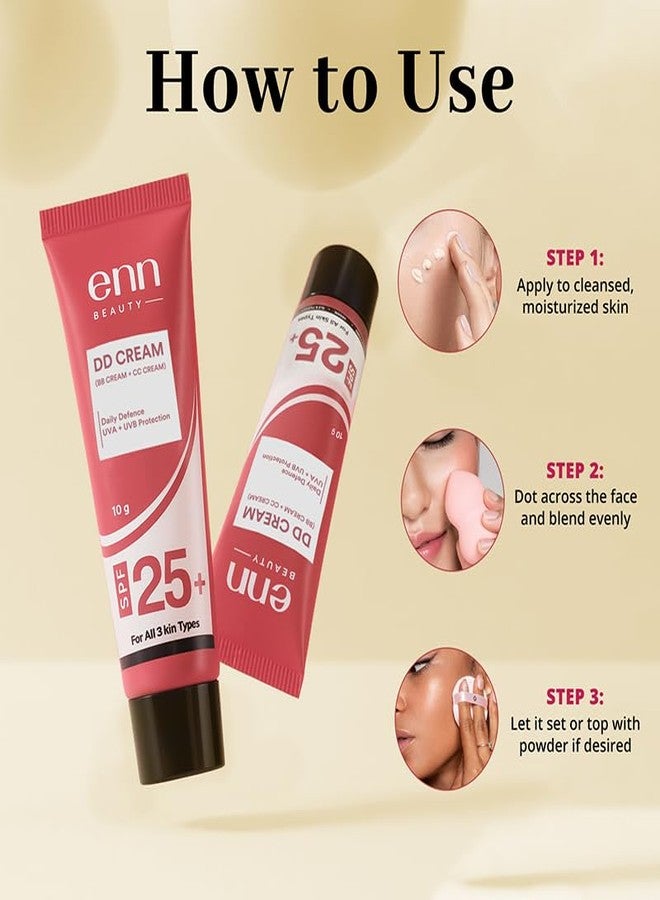 إن كريم إي إن بيوتي دي دي بعامل حماية من الشمس 25+، خفيف الوزن وتغطية تدوم طويلاً، حماية يومية من الأشعة فوق البنفسجية UVA/UVB، 10 غرام - Image 4