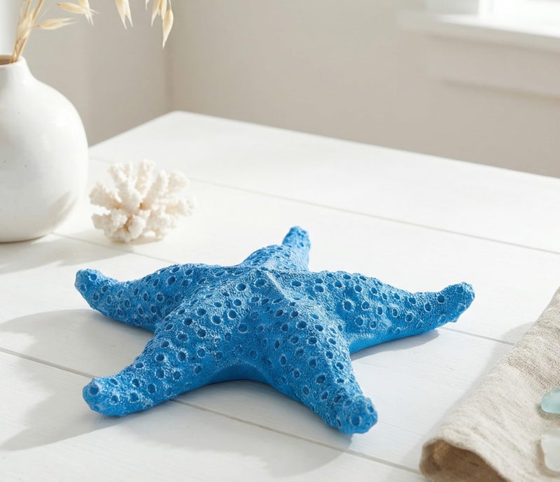 VVGIFTS Blue Ocean Beach Decoration Starfish Resin Wall Hanging Decoration (SkyBlue) - Image 1