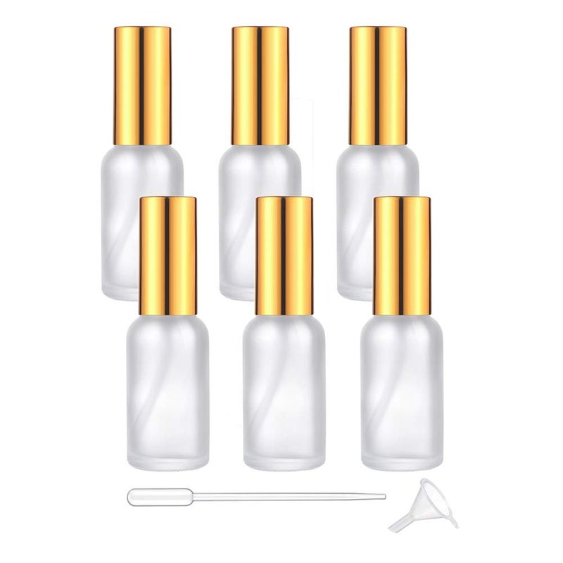 Wresty Glass Spray Bottles 6 Packs Perfume Atomizer Fine Mist Spray Bottles For Essential Oils Frosted Sprayer Bottles Portable Travel Spray Bottles (30ml/1oz)