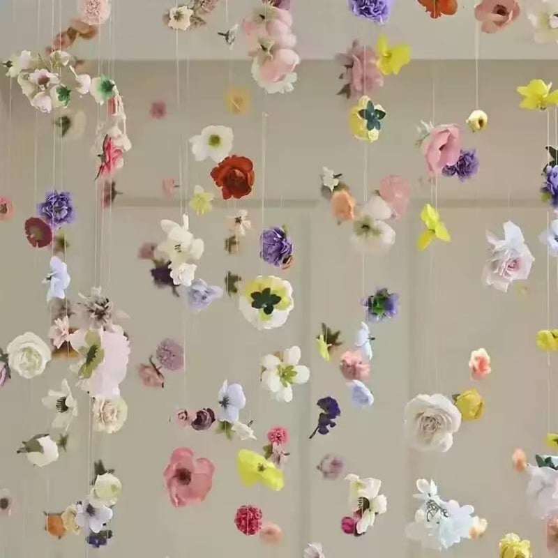 KASTWAVE 20 Pcs Artificial Flower Garlands, Hanging Wildflower Backdrop Decoration, Faux Silk Flower Vines for Wedding Arch, Garden Wall, and Party Floral Decor - Image 3