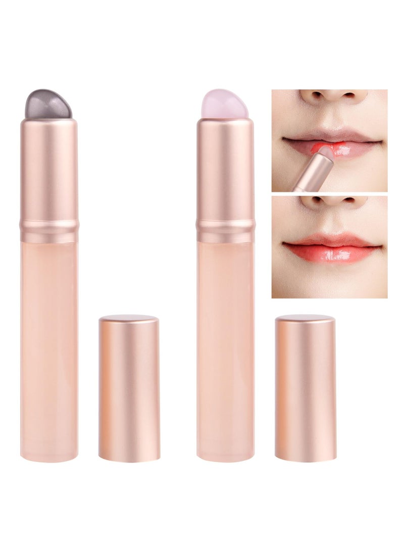 SYOSI 2pcs Silicone Lip Brushes with Cover, Reusable Lipstick Applicator with Dust Covers for Lip Gloss Balm, Lip Oil, Lip Mask Portable Travel Mini Brush Head Makeup Tool for Concealer, Eyeshadow, Blush - Image 1