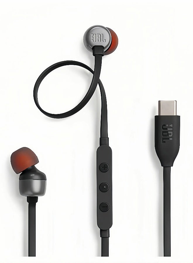JBL Tune 310C USB-C Wired Hi-Res In-Ear Headphones - Black - Image 1