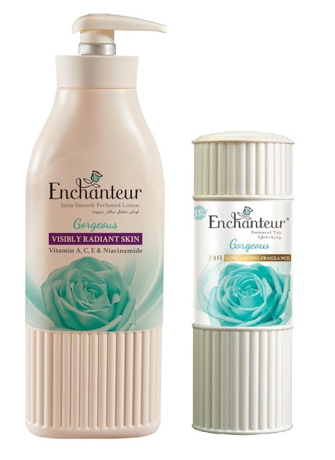 Gorgeous Body Lotion 500 ml and Perfumed Talc 125 g