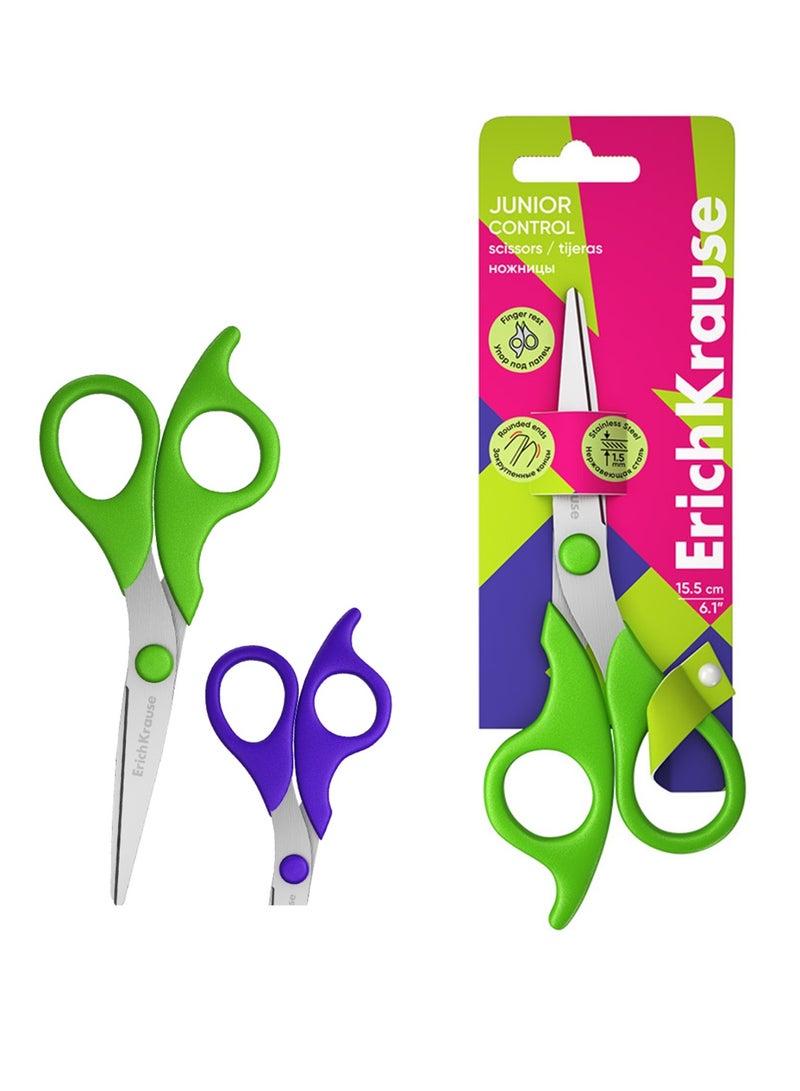 ErichKrause مقص أطفال تحكم جونيور قطعة واحدة بألوان مقHandles مختلفة - Image 1