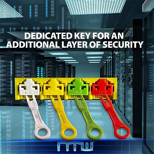 NTW RJ45 Port Blocker & Dust Cover, Network Port Lock, Ethernet Port Protector, LAN Cable Lock, Secure RJ45 Connector with Color Coded Keys, TAA Compliant, 10 Locks - Image 5