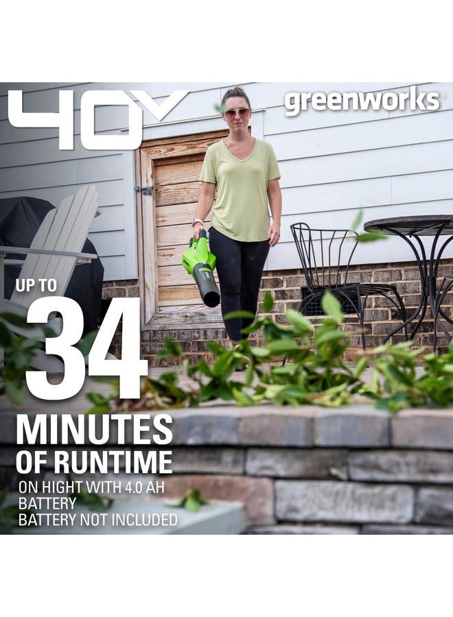 Greenworks 40V (120 MPH / 450 CFM / 75+ Compatible Tools) Cordless Axial Leaf Blower, Tool Only - Image 2