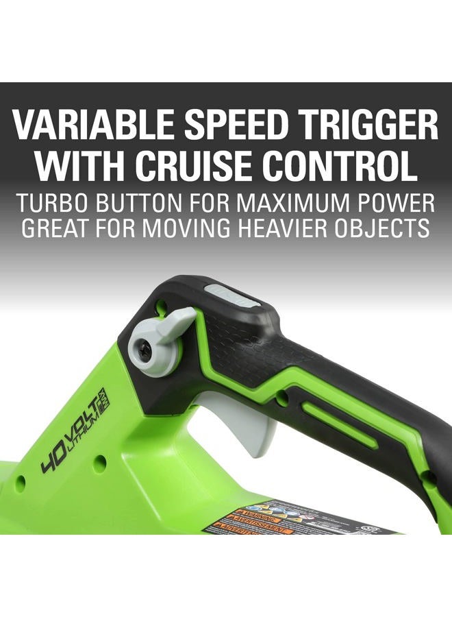 Greenworks 40V (120 MPH / 450 CFM / 75+ Compatible Tools) Cordless Axial Leaf Blower, Tool Only - Image 4