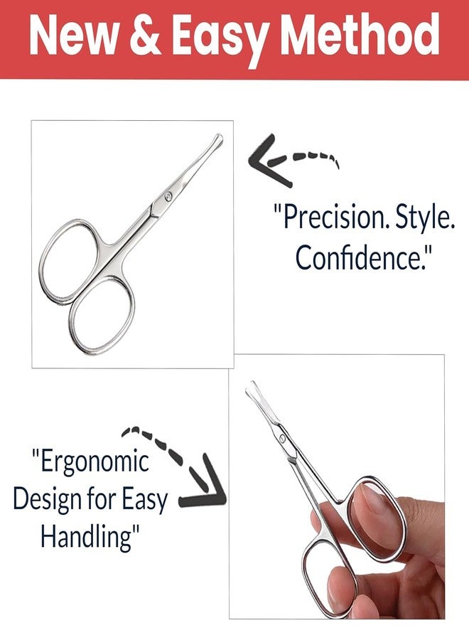 TEMPERIA Scissors for Nose Hair, Beard, Moustache, Eyebrow Cutting Trimming for Men | Small Shaving & Grooming Scissor | Safety Blunt Round Top & Premium Non Rusting Metal | 1 Nose Scissor - (HC154E) - Image 4