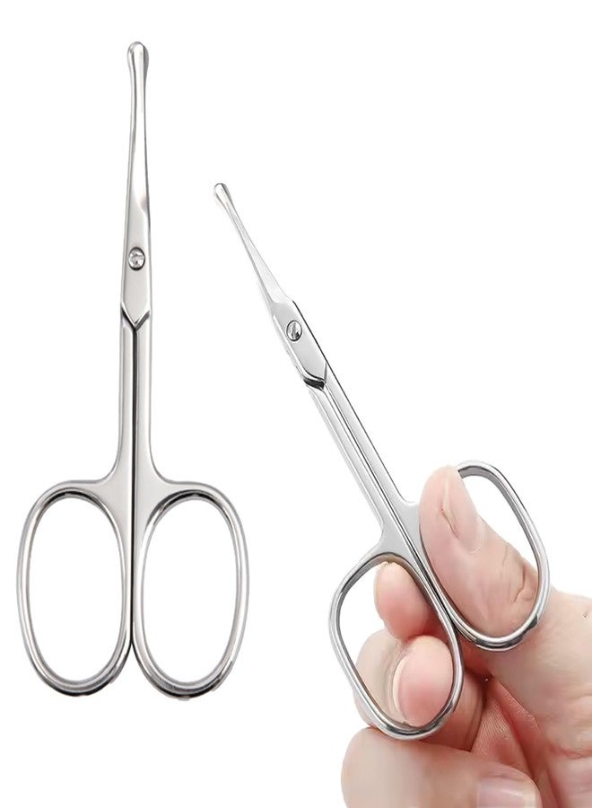 TEMPERIA Scissors for Nose Hair, Beard, Moustache, Eyebrow Cutting Trimming for Men | Small Shaving & Grooming Scissor | Safety Blunt Round Top & Premium Non Rusting Metal | 1 Nose Scissor - (HC154E) - Image 1