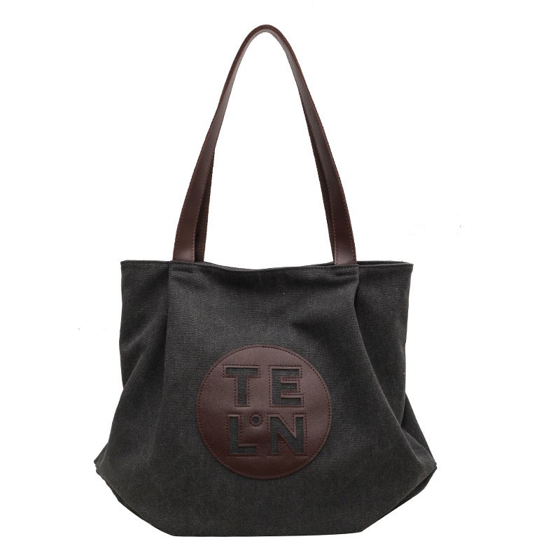 Large-Capacity Fashion Commuter Bag Fashion Contrast Color Western Style Tote Bag Class Shoulder Bag - Image 1