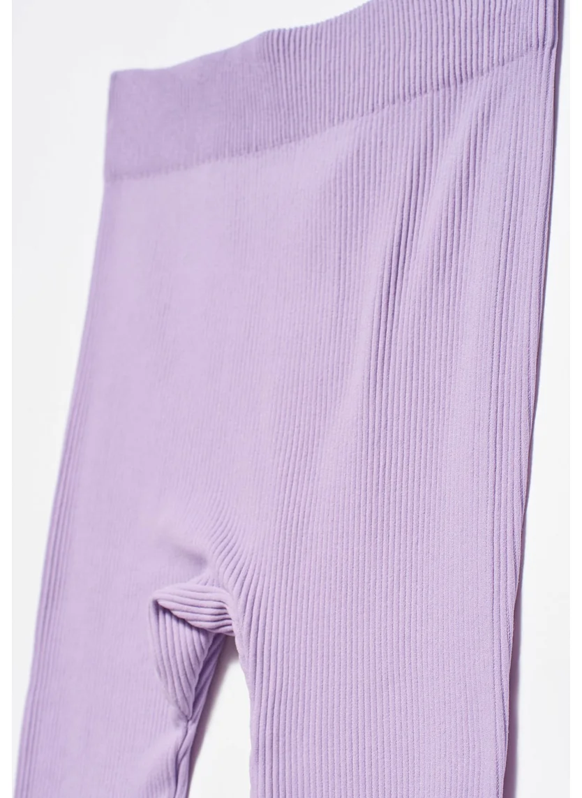 Dilvin 3576 Ribbed Seamless Tights-Lilac