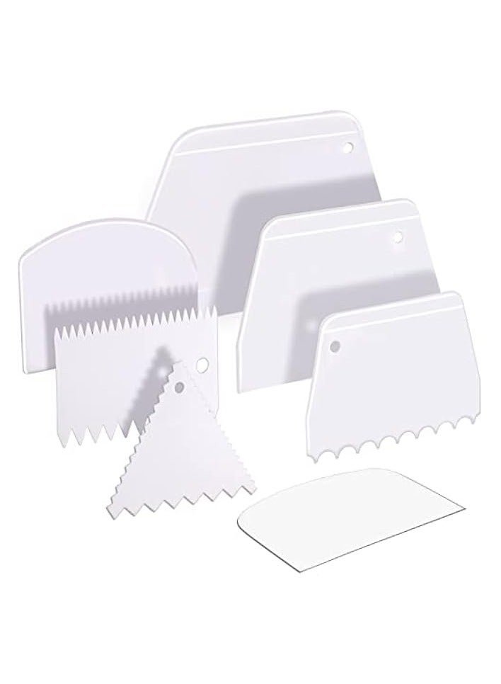 Green Tiger Cake Scraper Cake Smoother, 7 Pcs Dough Scraper Bowl Scraper Cutters Cake Icing Scraper Smoother Tool Set for Bread Dough Cake - Image 1