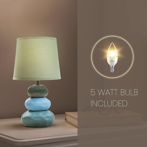 MAGIK Atmosfera Ceramic Table Lamp (Sea Green) | 5W Warm White E14 Base LED Bulb Included | Modern Decorative Bedside & Living Room Accent Light - Image 2