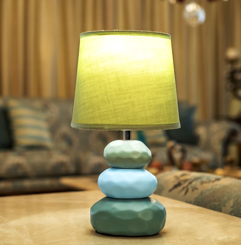 MAGIK Atmosfera Ceramic Table Lamp (Sea Green) | 5W Warm White E14 Base LED Bulb Included | Modern Decorative Bedside & Living Room Accent Light - Image 1