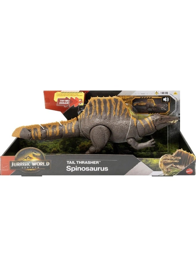 JURASSIC WORLD تمثال ديناصور سبينوصور من عالم الديناصورات: إعادة الميلاد مع ذيل متحرك (53.44 × 24.41 سم) - Image 1