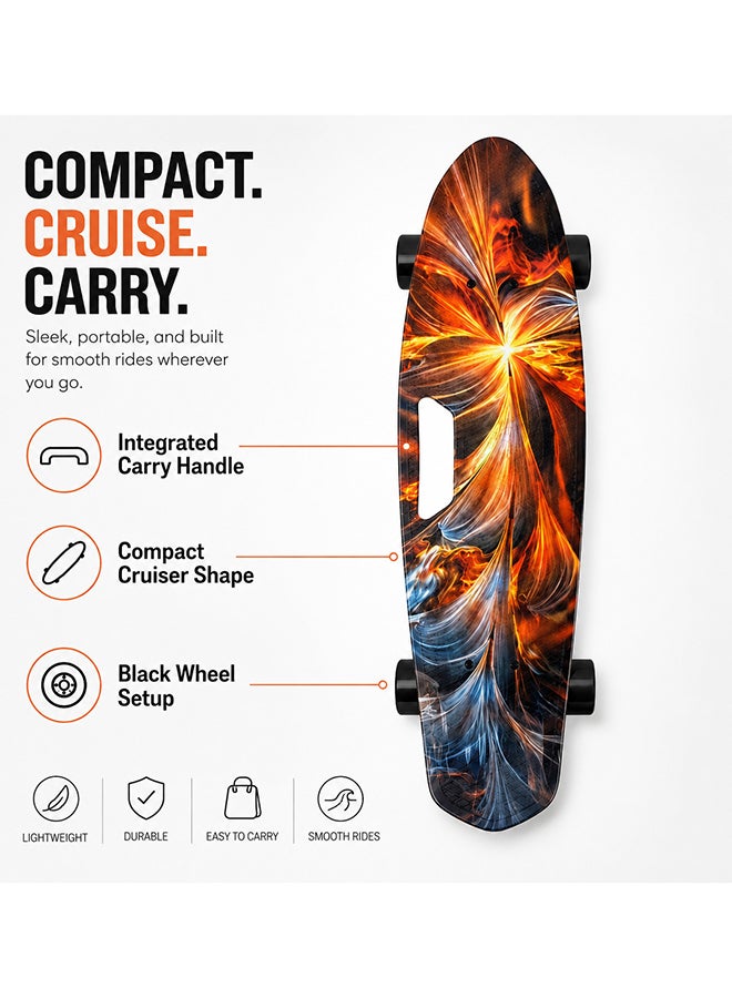 DEXO 22” Mini Skateboard with LED Flashing Wheels – Portable Penny Cruiser with ABEC-7 Bearings, PU Wheels & T-Tool for Kids, Teens & Adults - Image 2