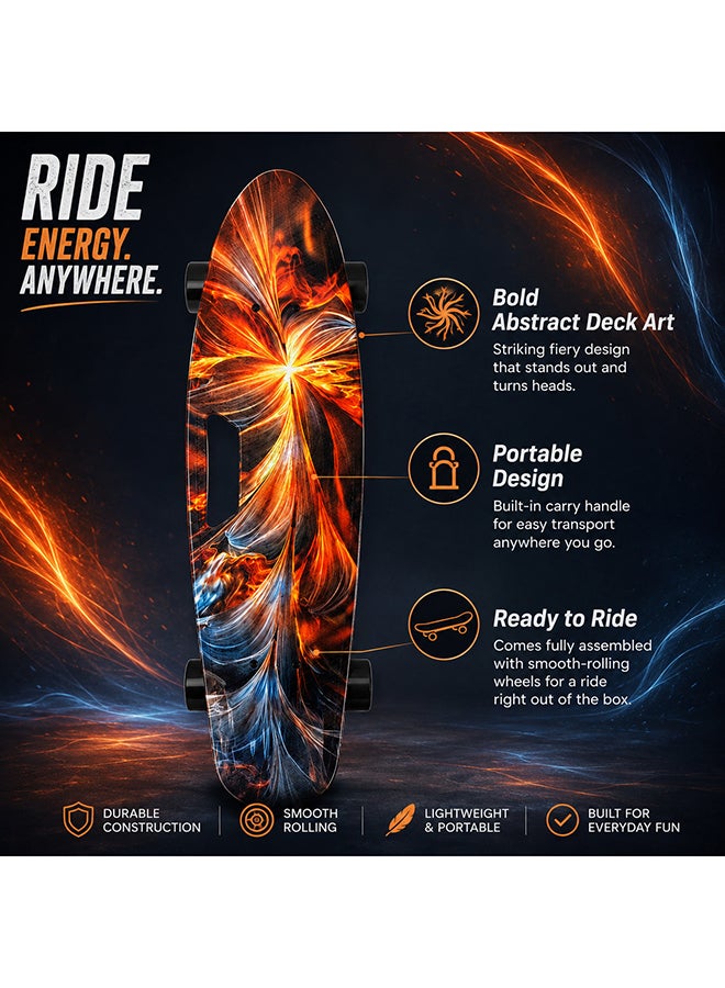 DEXO 22” Mini Skateboard with LED Flashing Wheels – Portable Penny Cruiser with ABEC-7 Bearings, PU Wheels & T-Tool for Kids, Teens & Adults - Image 3