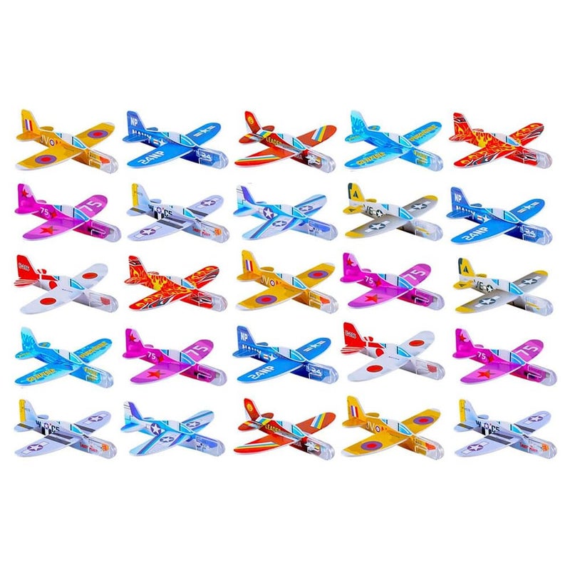 Hand-Launched Airplane – 25 Pieces, Foam Glider Toy for Kids, Outdoor Throwing Plane, Party Favor