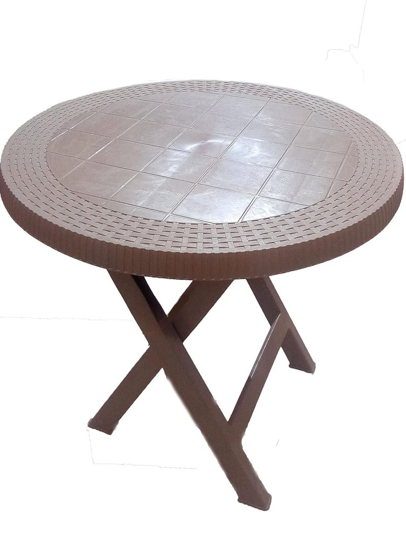 Generic Plastic Foldable Table for Home Garden Picnic Beige  - Image 2