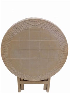 Generic Plastic Foldable Table for Home Garden Picnic Beige  - Image 3