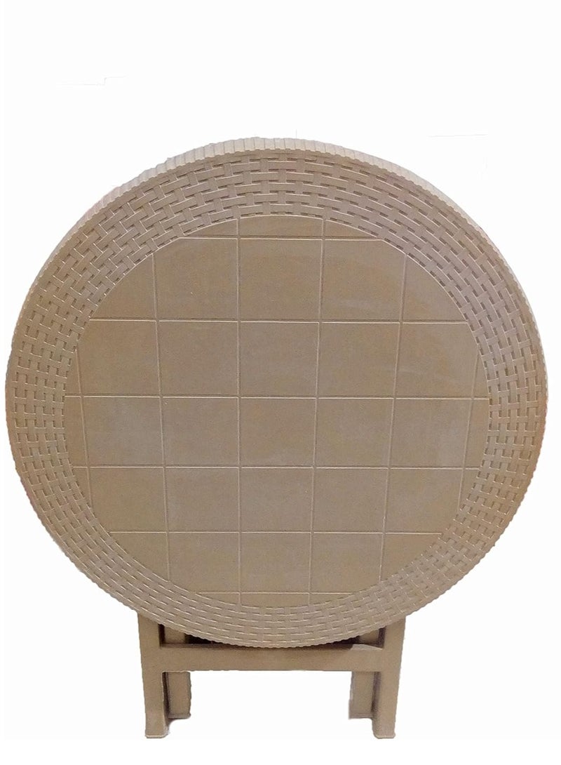 Generic Plastic Foldable Table for Home Garden Picnic Beige  - Image 3