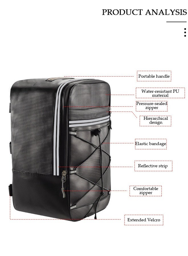 DUNISO Bike Bags For Bicycles Rear Rack electric bike accessories bag Waterproof Bike Pannier Extendable Cycling Back Seat Package With Rain Cover - Image 3