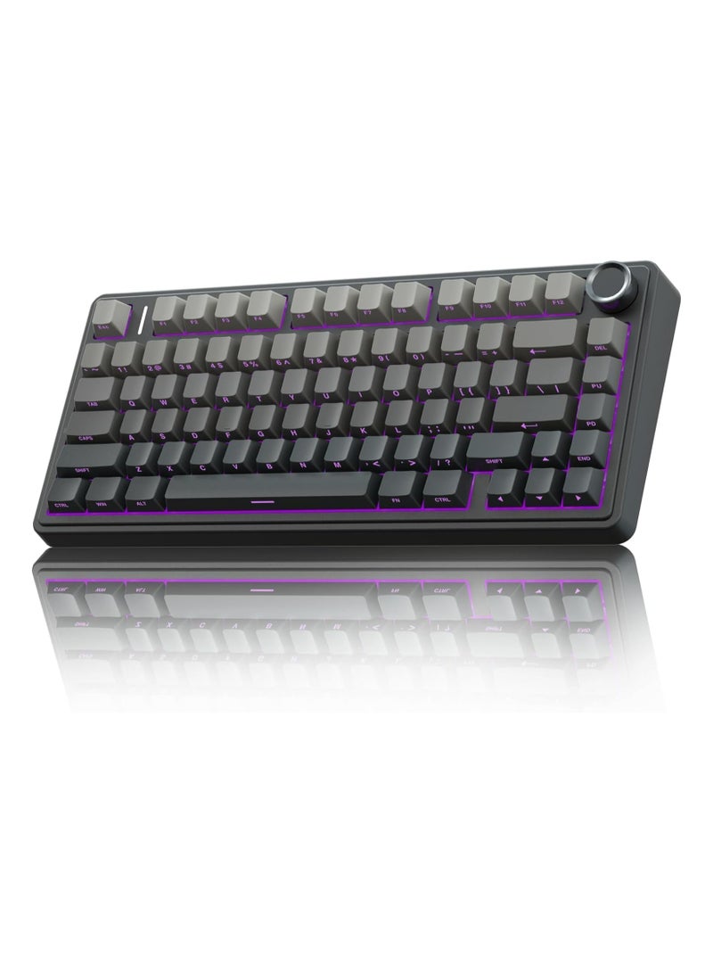 أولا لوحة مفاتيح ميكانيكية لاسلكية AULA F75 Pro، 75% قابلة للتبديل الساخن، لوحة مفاتيح مخصصة، إضاءة خلفية RGB، مفاتيح Reaper مدهونة مسبقًا، مفاتيح PBT مطبوعة من الجانب، لوحة مفاتيح ألعاب ميكانيكية بتقنية 2.4GHz/USB-C/BT5.0 - Image 1