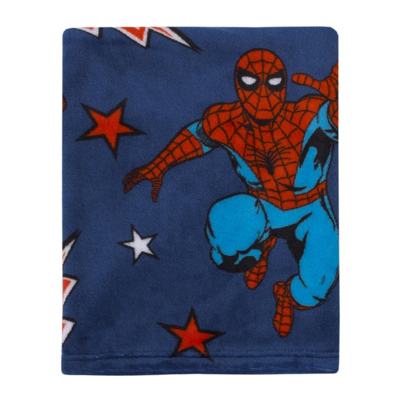 Marvel Spiderman Blue Red and White Super Soft Plush Baby Blanket