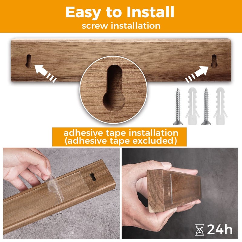 KEEMAKE Magnetic Knife Holder for Wall 16 inch Acacia Wood Knife Magnetic Strip, Powerful Neodymium Magnet Knife Hanger Knife Bar for Kitchen knives - Image 4