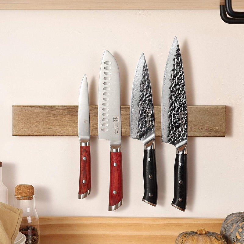 KEEMAKE Magnetic Knife Holder for Wall 16 inch Acacia Wood Knife Magnetic Strip, Powerful Neodymium Magnet Knife Hanger Knife Bar for Kitchen knives - Image 5