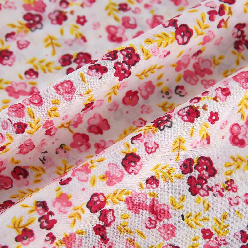 Antetek 7Pcs 20" x 20" Cotton Fabric DIY Making Supplies Quilting Patchwork Fabric Fat Quarter Bundles DIY for Quilting Cotton Patchwork Cushions (Flowers, 20" x 20") - Image 2