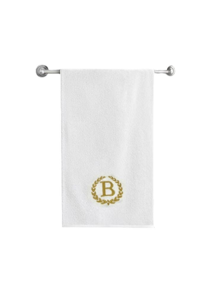 بيفت منشفة حمام مطرزة بحرف ذهبي منشفة حمام بحرف واحد B - Image 2