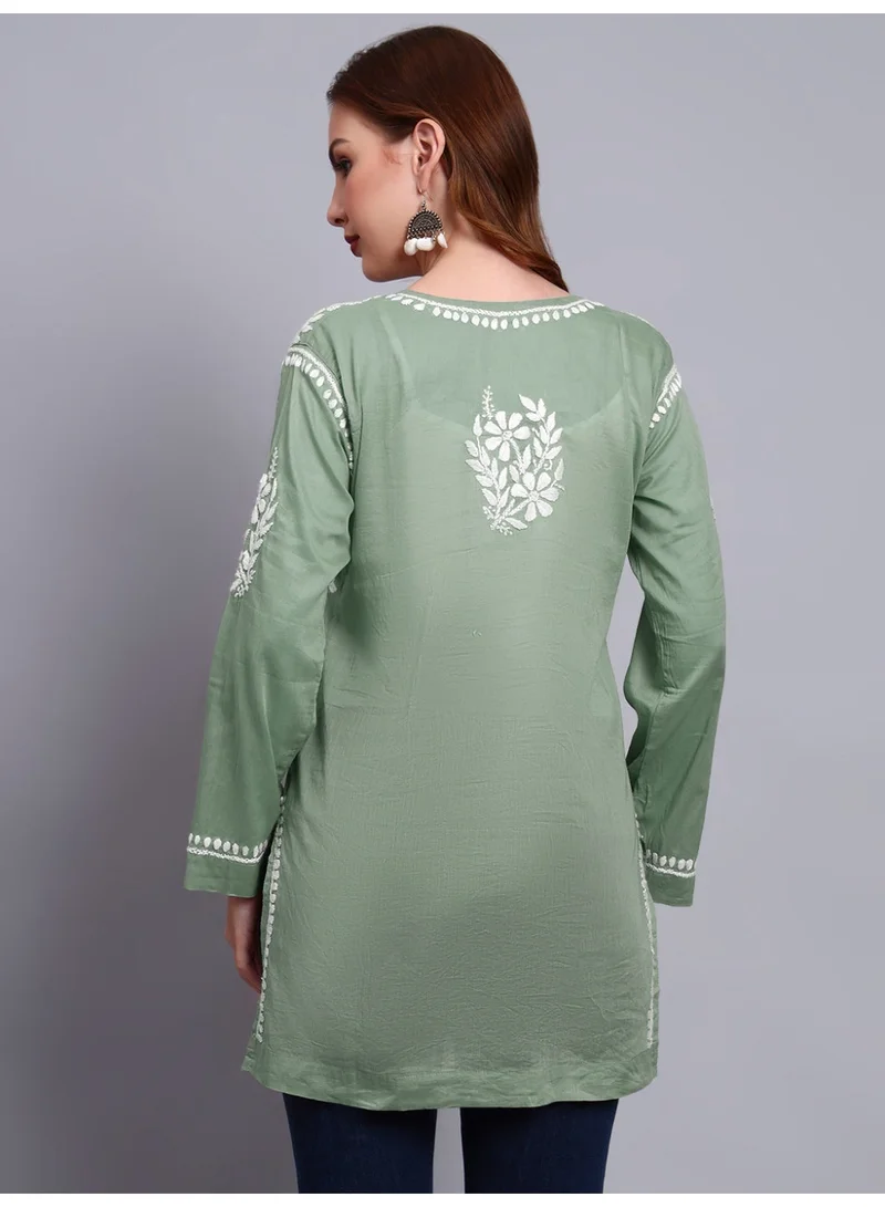 الايا توب قصير نسائي مطرز يدوياً شكنكاري من القطن - AL3724