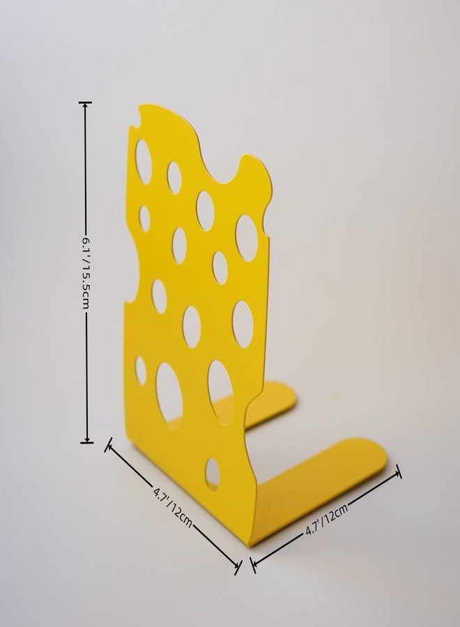 Yeaco 1 Pair 2pcs Yellow Cheese Heavy Metal Cookbook Ends to Hold Books, Book Ends for Kitchen and Home Decorative - Image 3