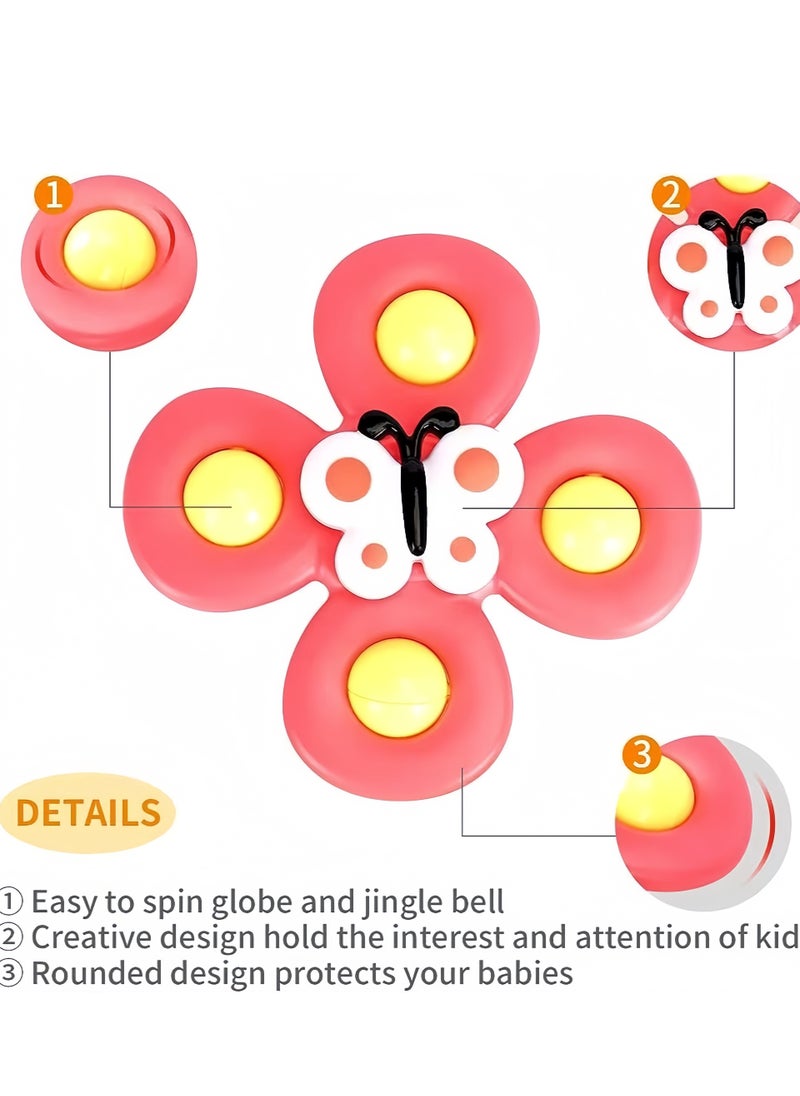 Beauenty - 3-Piece Suction Cup Spinner Toys,Spinners for Babies, Baby Spinner Toys with Suction Cup, Silicone Simple Dimple, Colorful Suction Spinner Toys, Spinning Tops Birthday Gift(three Insects) - Image 1