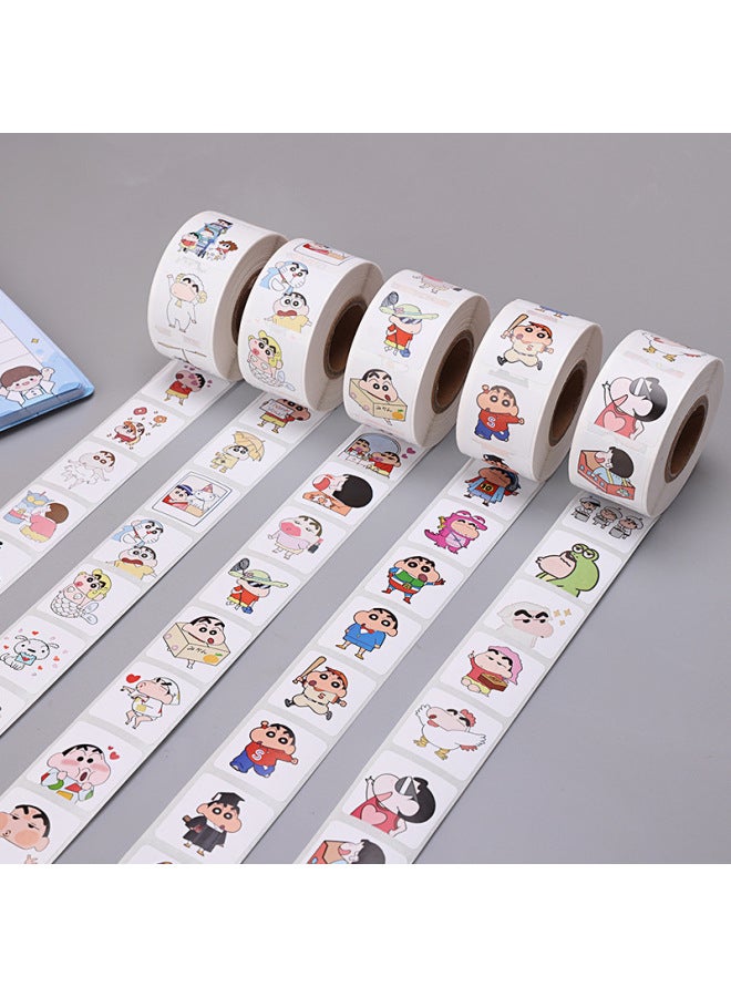 Liyuan Crayon Small New Square Sealing Stickers 500pcs/roll Coated Paper Adhesive Sticker Cartoon Children Stickers - Image 4
