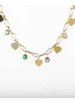 Colorful Zirconic Stainless Steel Pendants Necklace