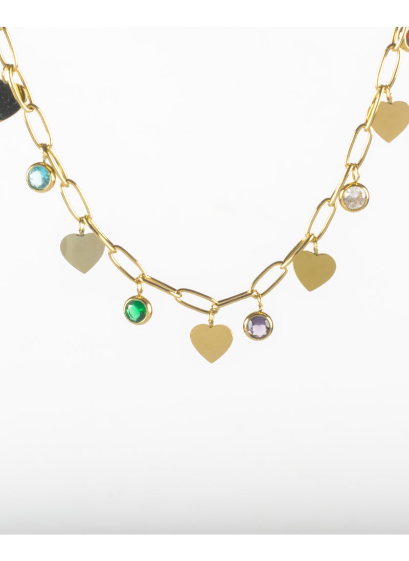 The Black Pearl Accessories - Colorful Zirconic Stainless Steel Pendants Necklace - Image 1