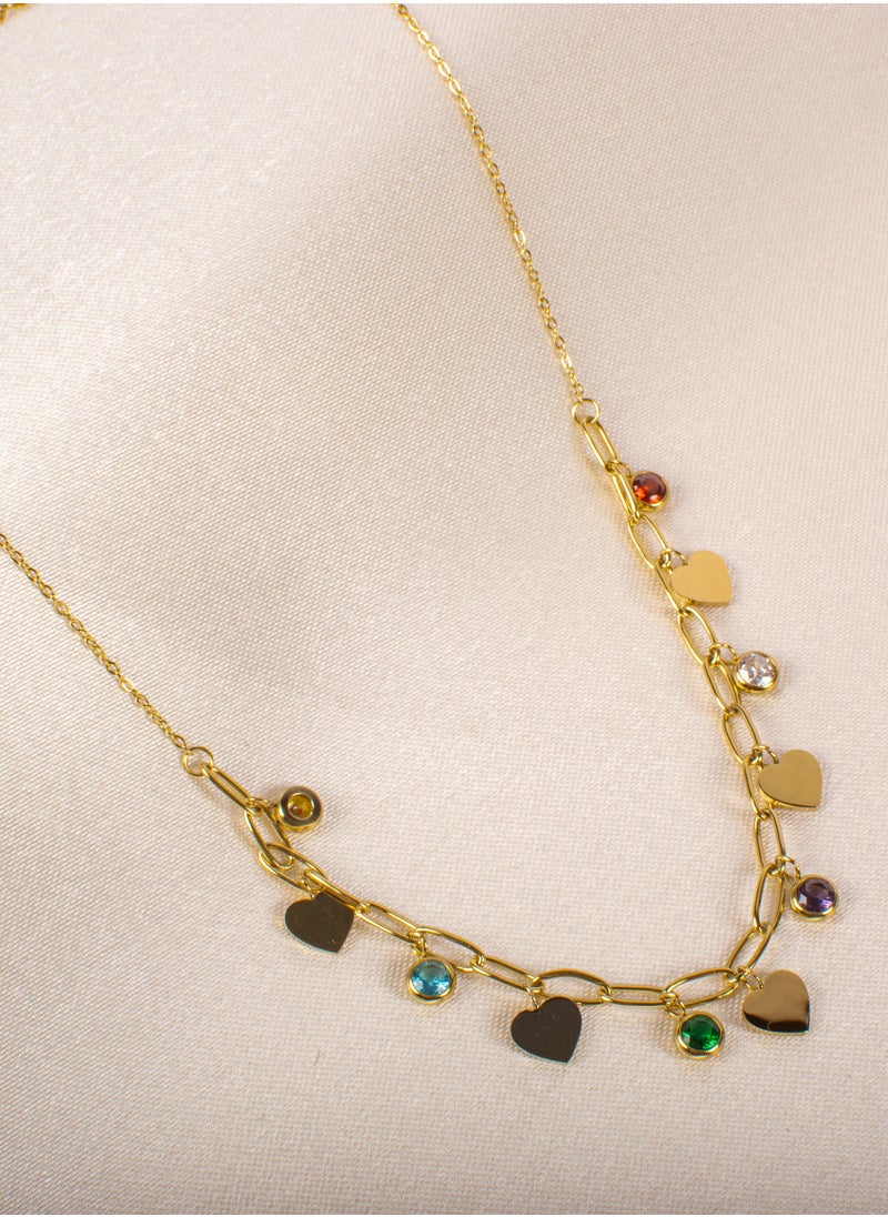 The Black Pearl Accessories - Colorful Zirconic Stainless Steel Pendants Necklace - Image 1
