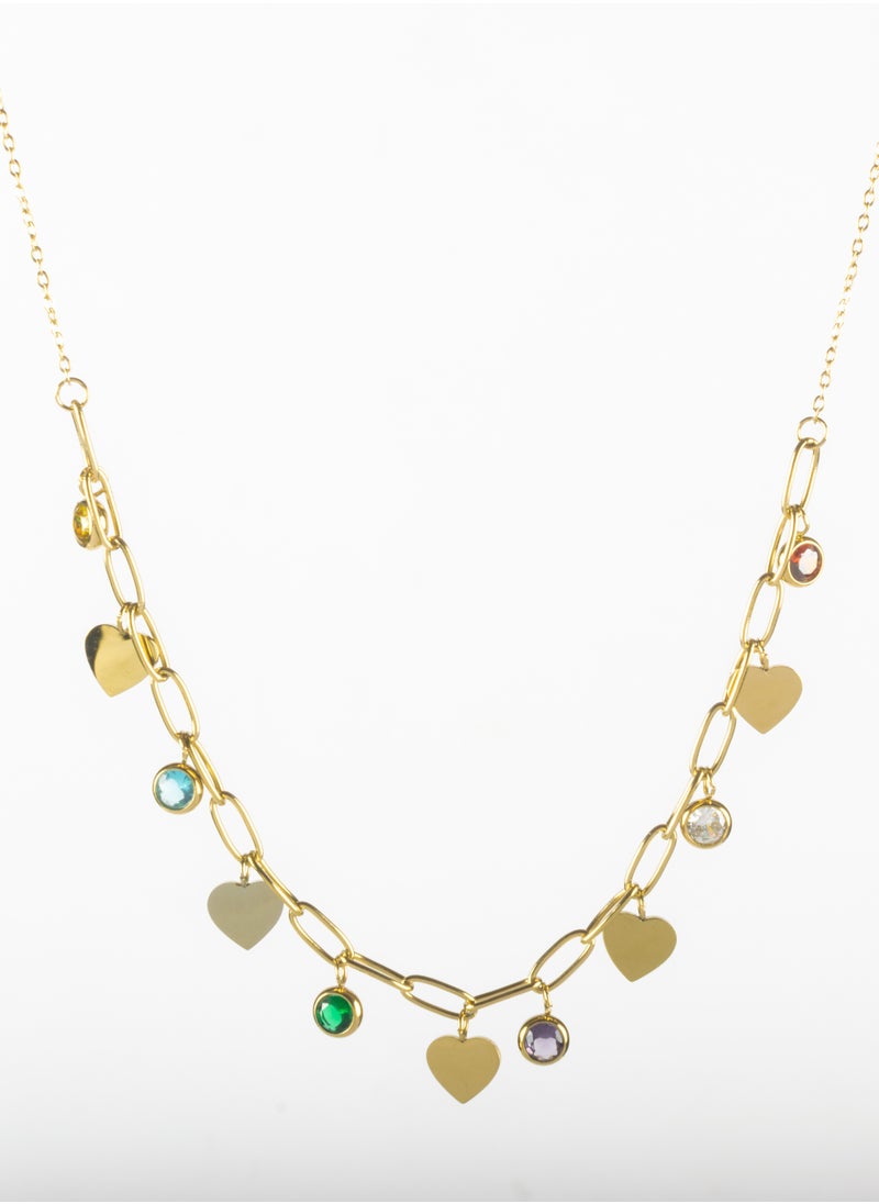 The Black Pearl Accessories - Colorful Zirconic Stainless Steel Pendants Necklace - Image 1